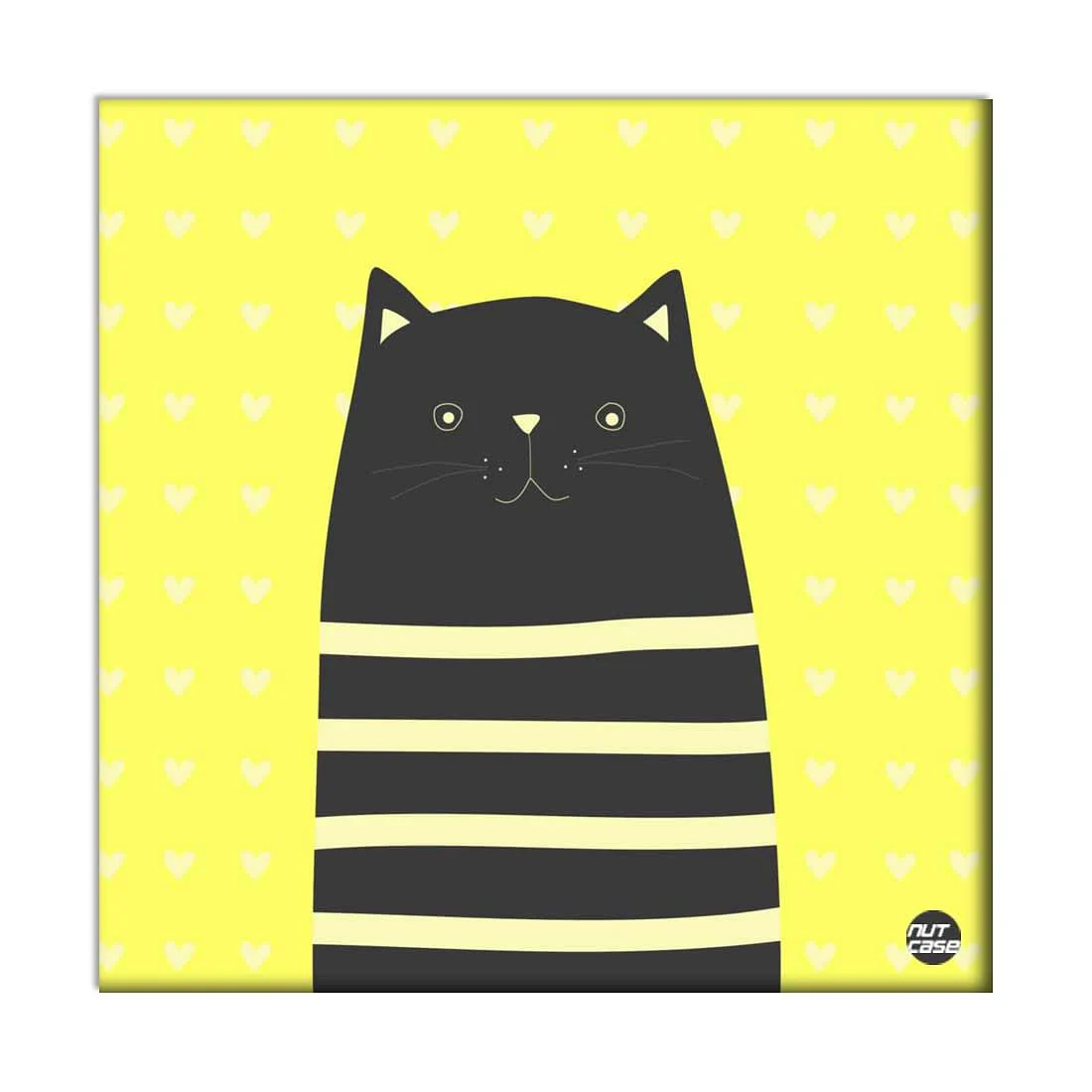Wall Art Decor Panel For Home - Yellow Cat