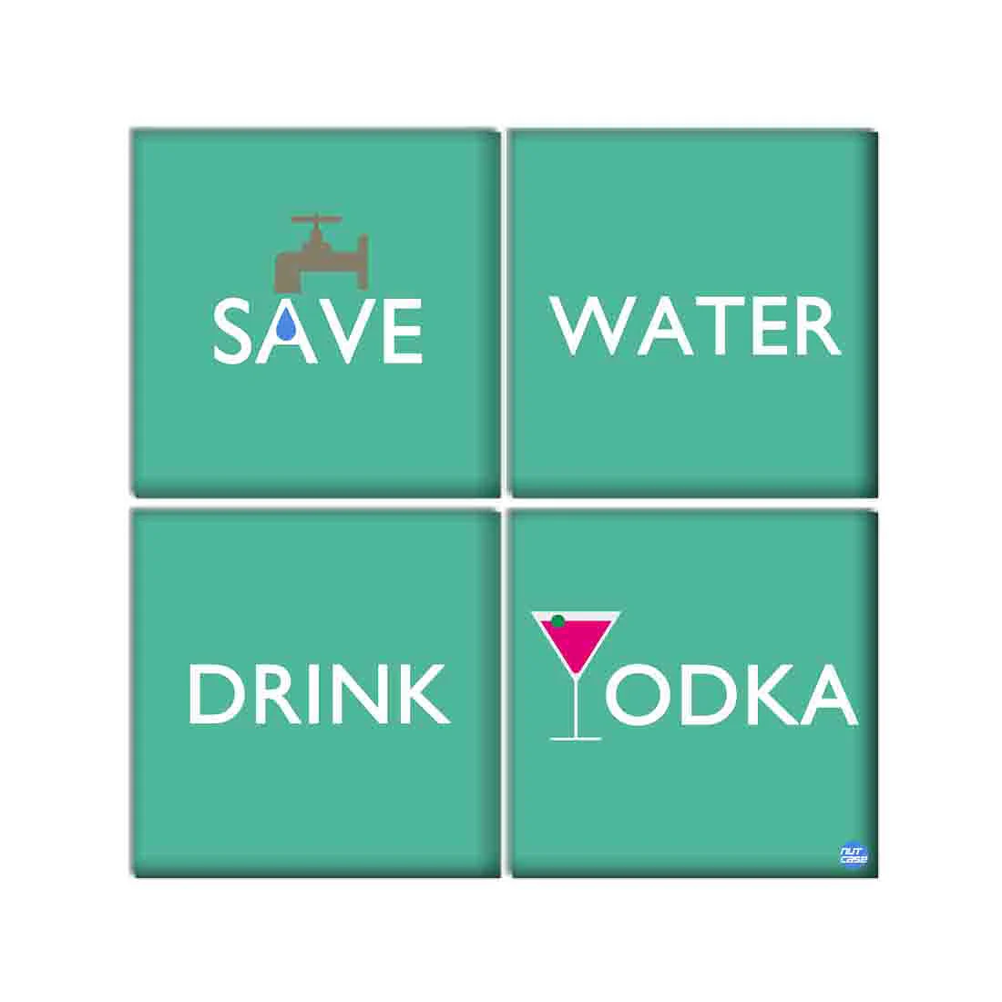 Designer Modern Wall Decor Set Of 4 -save-water-drink-vodka - Image 2