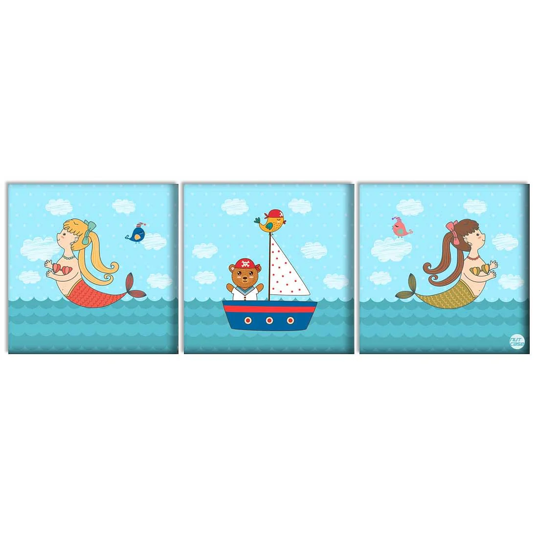 Wall Art Decor Panel For Home - Mermaids and Ship