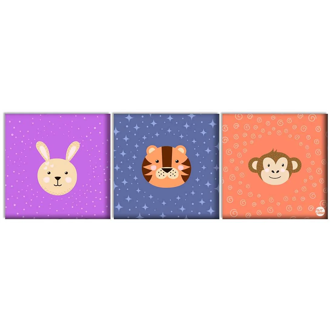 Wall Art Decor Panel For Home - Cute Animal Faces