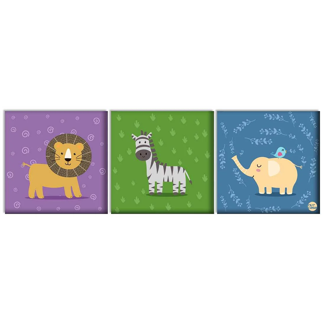 Wall Art Decor Panel For Home - Jungle Cute Animals
