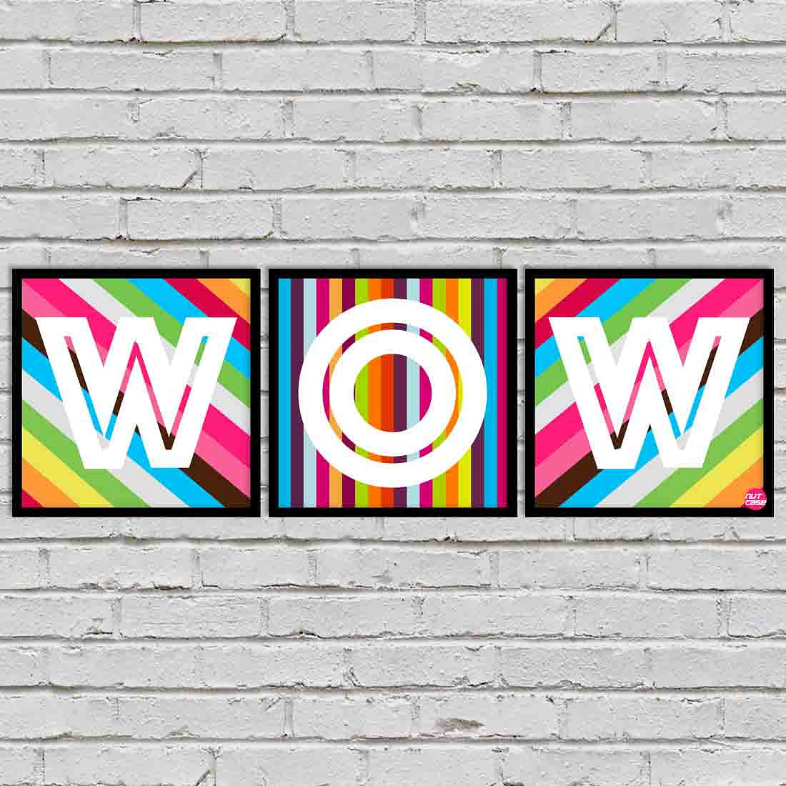 Wall Art Decor Hanging Panels Set Of 3 -WOW - Image 2