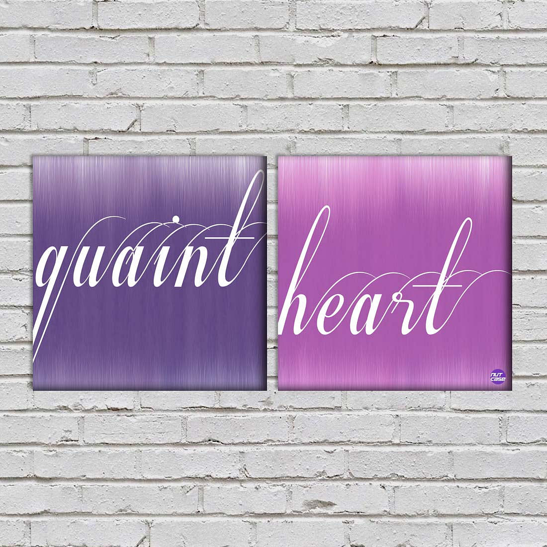 Wall Art Decor Panels Set Of 2 - Quaint Heart