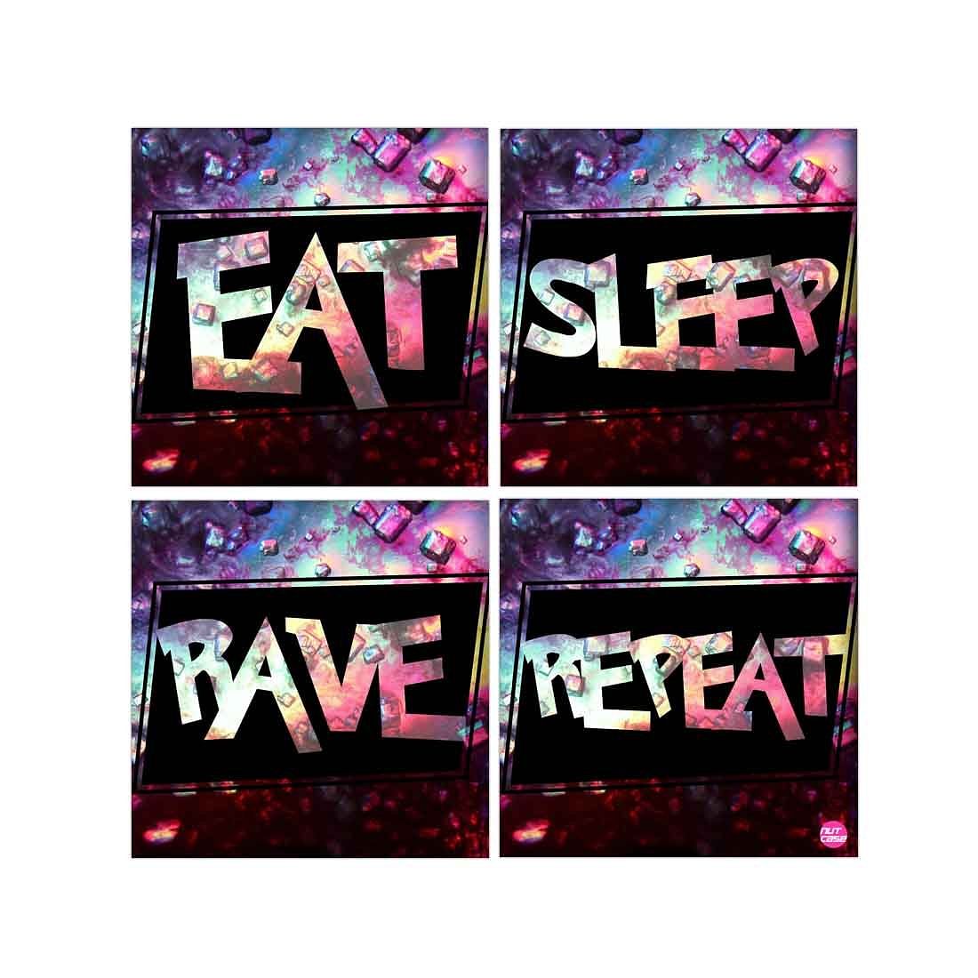 Wall Art Decor Panel For Home - Eat Sleep Rave Repeat