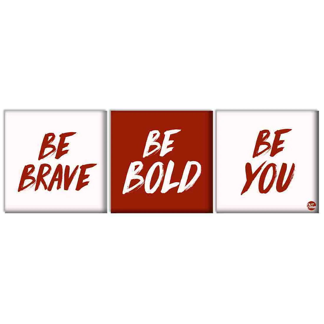 Wall Art Decor Panels For Home Set Of 3 - Be Brave