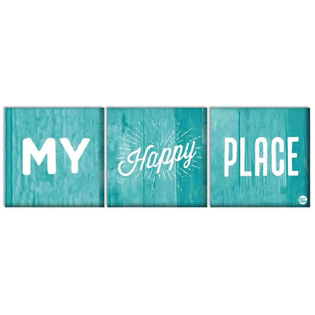 Wall Art Decor Hanging Panels Set Of 3 -My Happy Place - Image 2