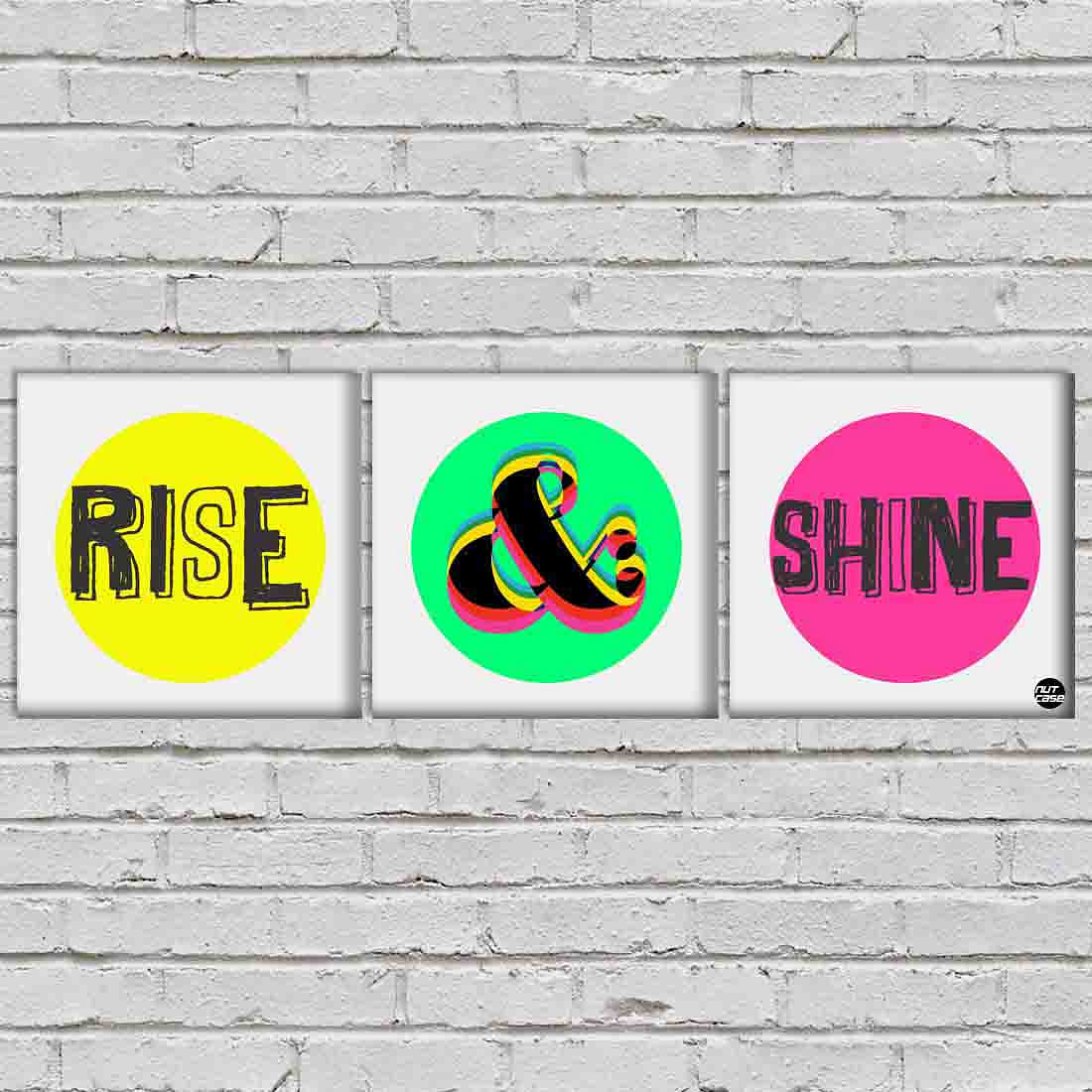 Wall Art Decor Hanging Panels Set Of 3 -Rise And Shine