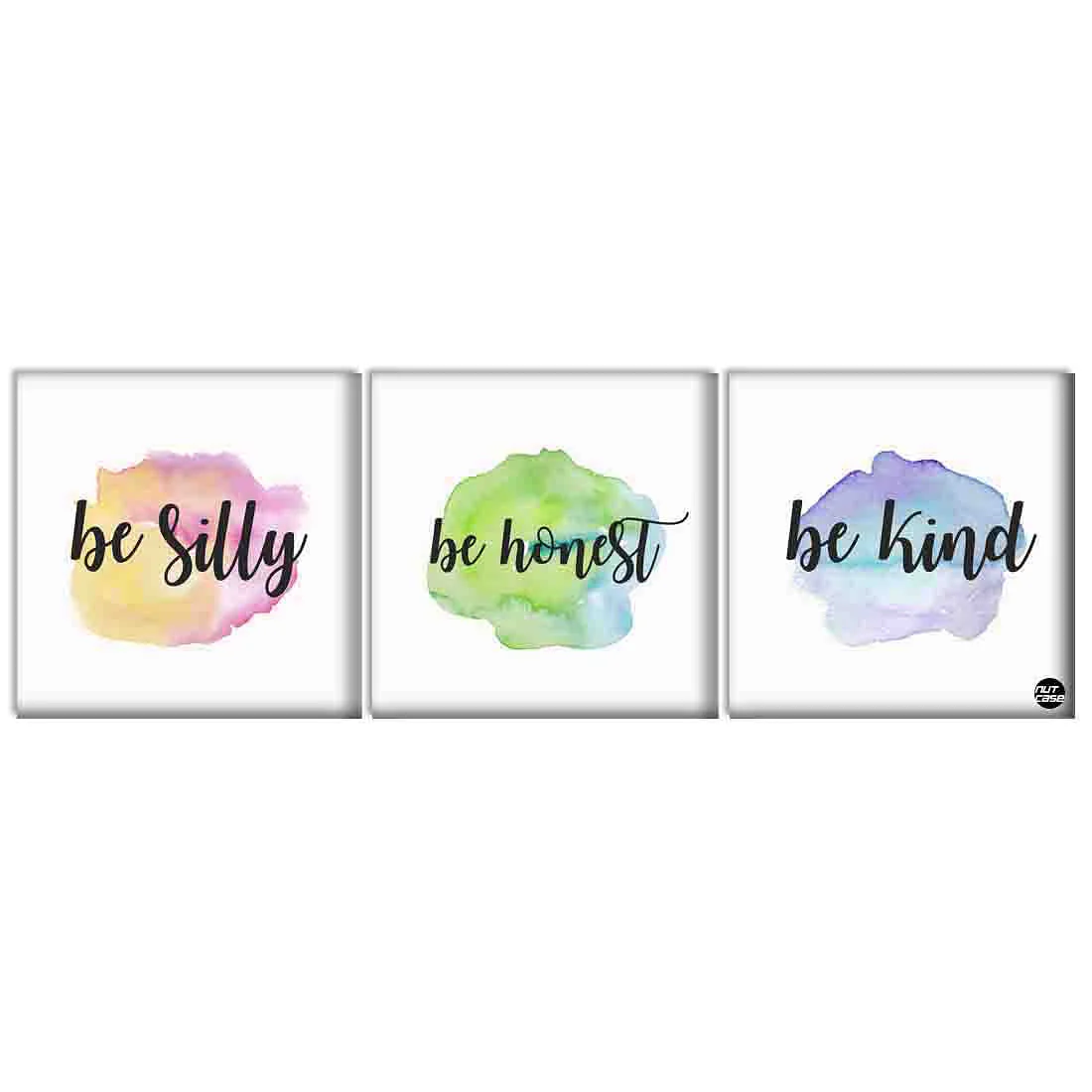 Wall Art Decor Hanging Panels Set Of 3 -Be Silly Be Honest Be Kind - Image 2
