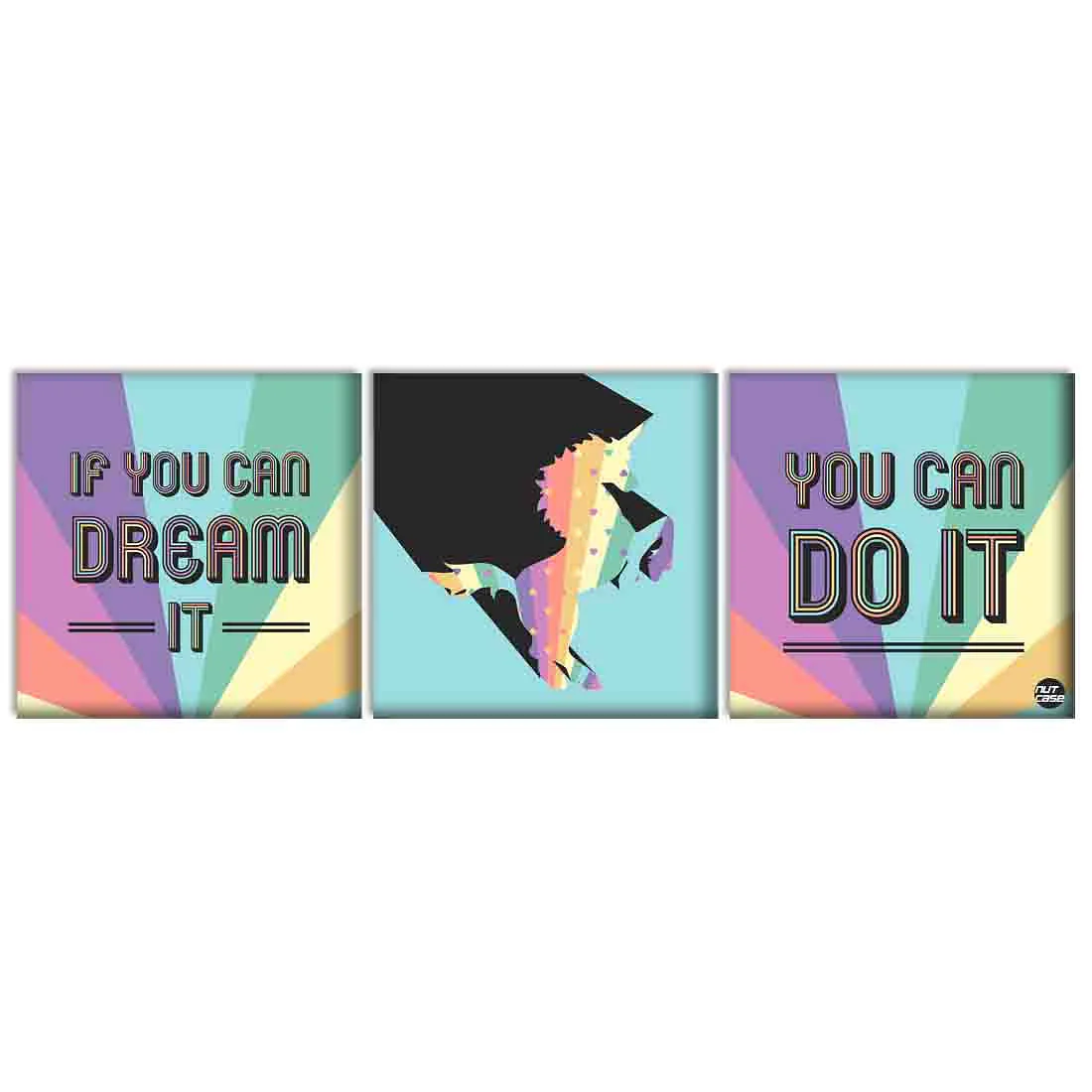 Wall Art Decor Hanging Panels Set Of 3 -If You Can Dream You Can Do It - Image 2