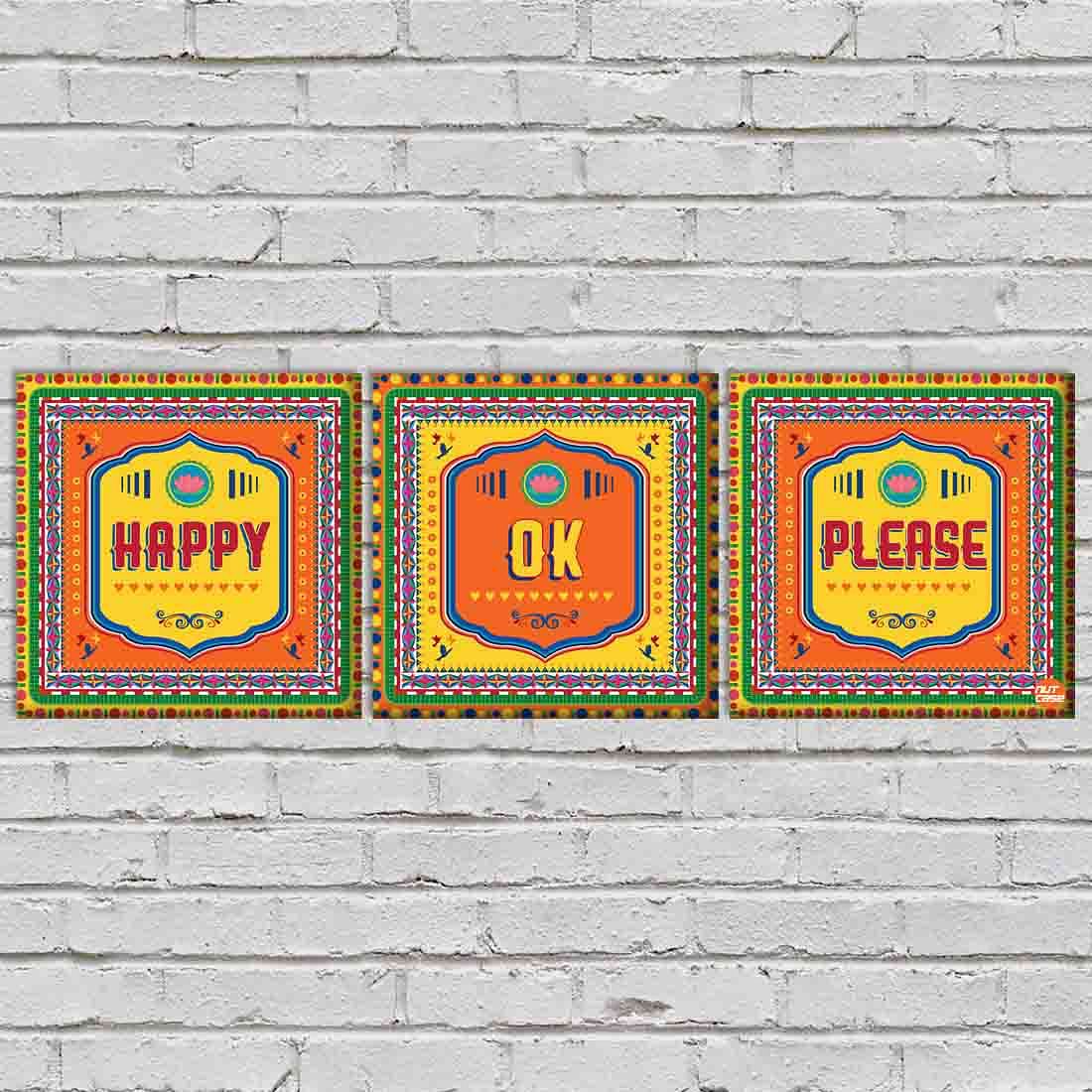Cool Living Room Art Set Of 3 -Happy Ok Please - Image 2