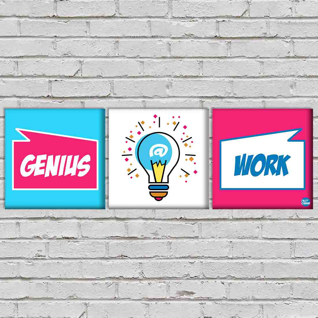 Wall Art Decor Hanging Panels Set Of 3 -Genius At Work