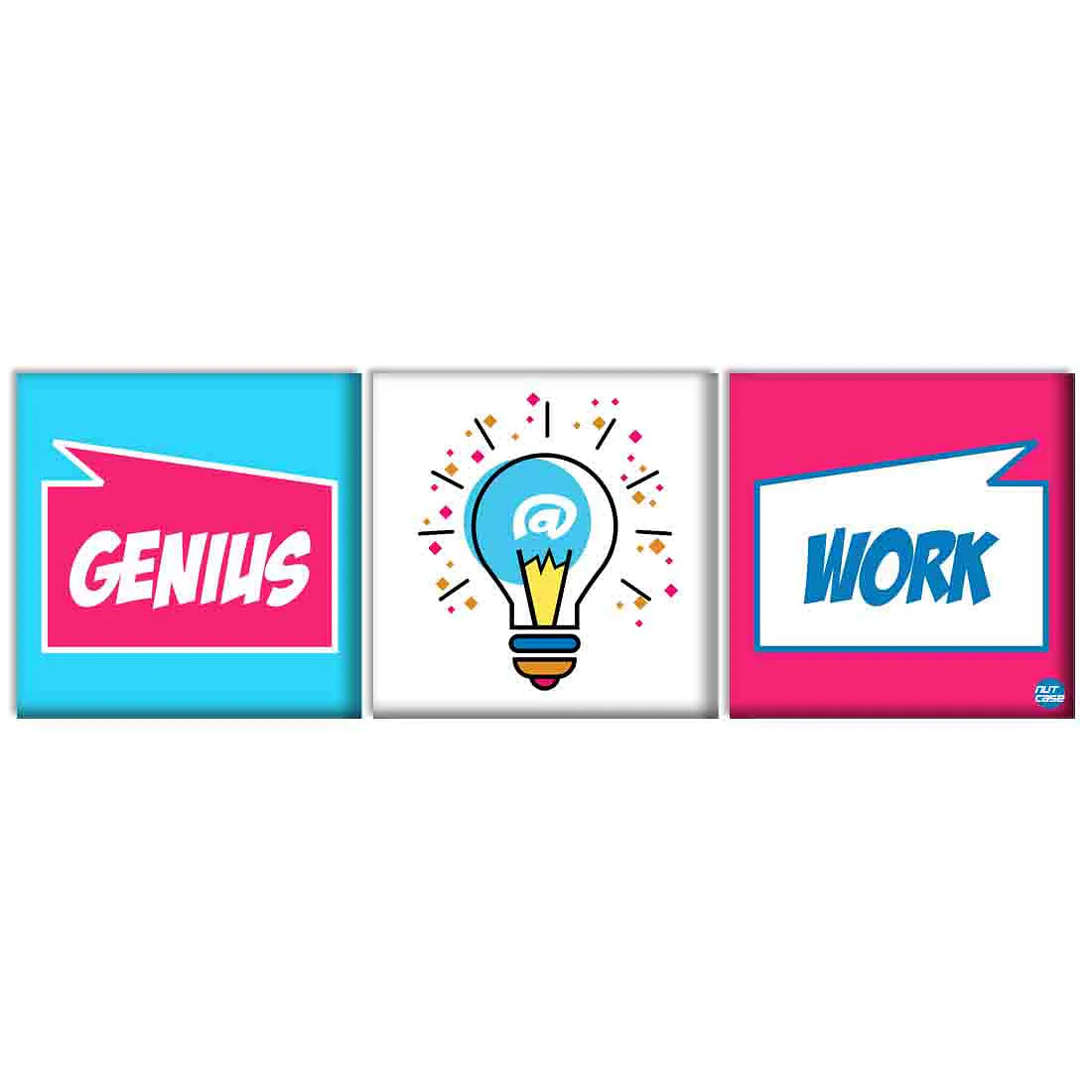 Wall Art Decor Hanging Panels Set Of 3 -Genius At Work - Image 2