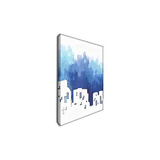 Wall Art Decor Hanging Panels Set Of 3 -Blue Colored Frames - Image 3