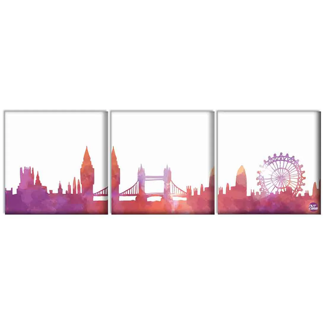 Wall Art Decor Hanging Panels Set Of 3 -London Skyline - Image 2