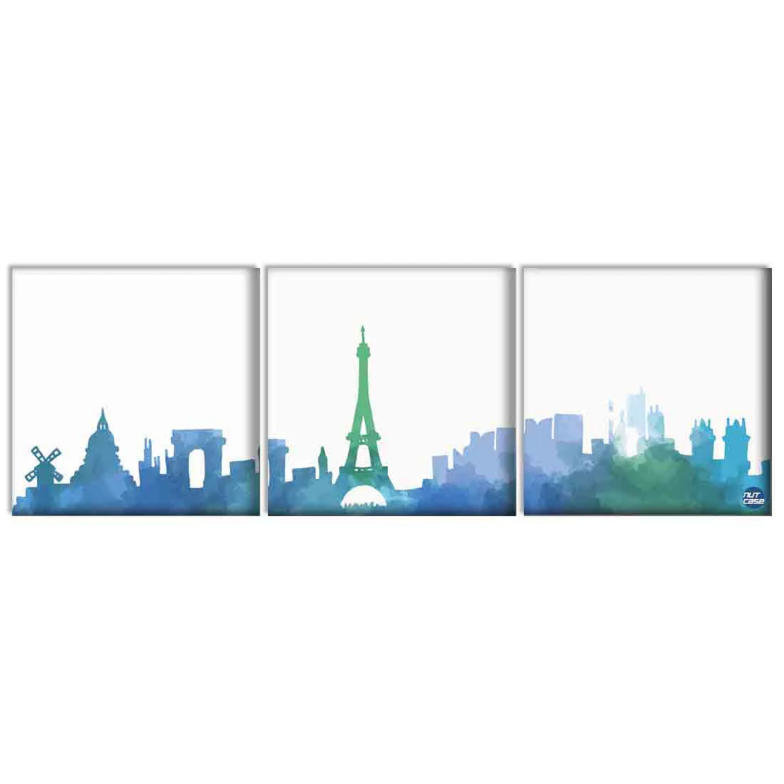 Wall Art Decor Hanging Panels Set Of 3 -Paris City Art