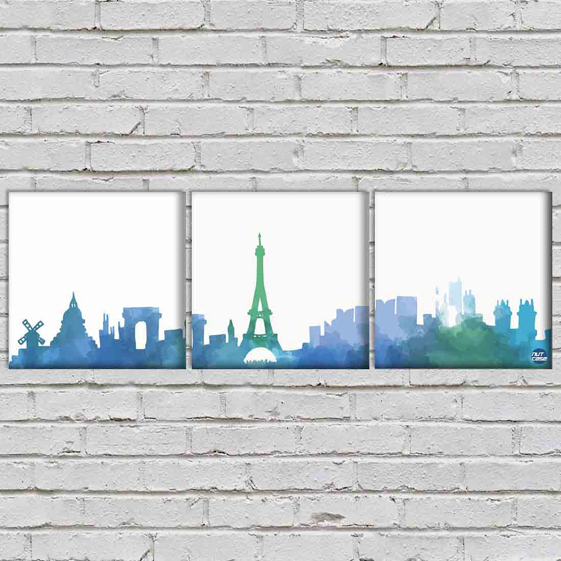 Wall Art Decor Hanging Panels Set Of 3 -Paris City Art - Image 2