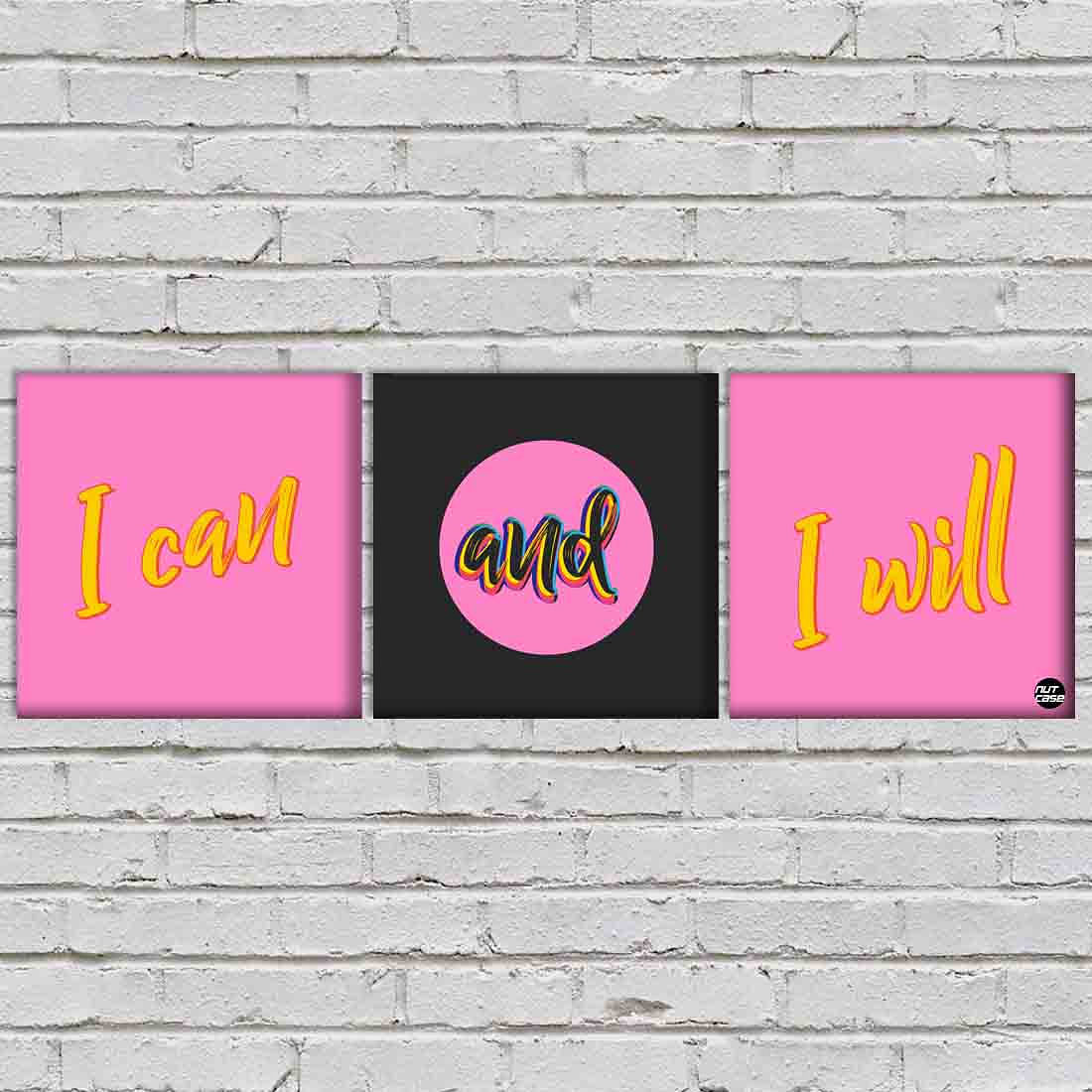Wall Art Decor Hanging Panels Set Of 3 -I Can And I Will - Image 2