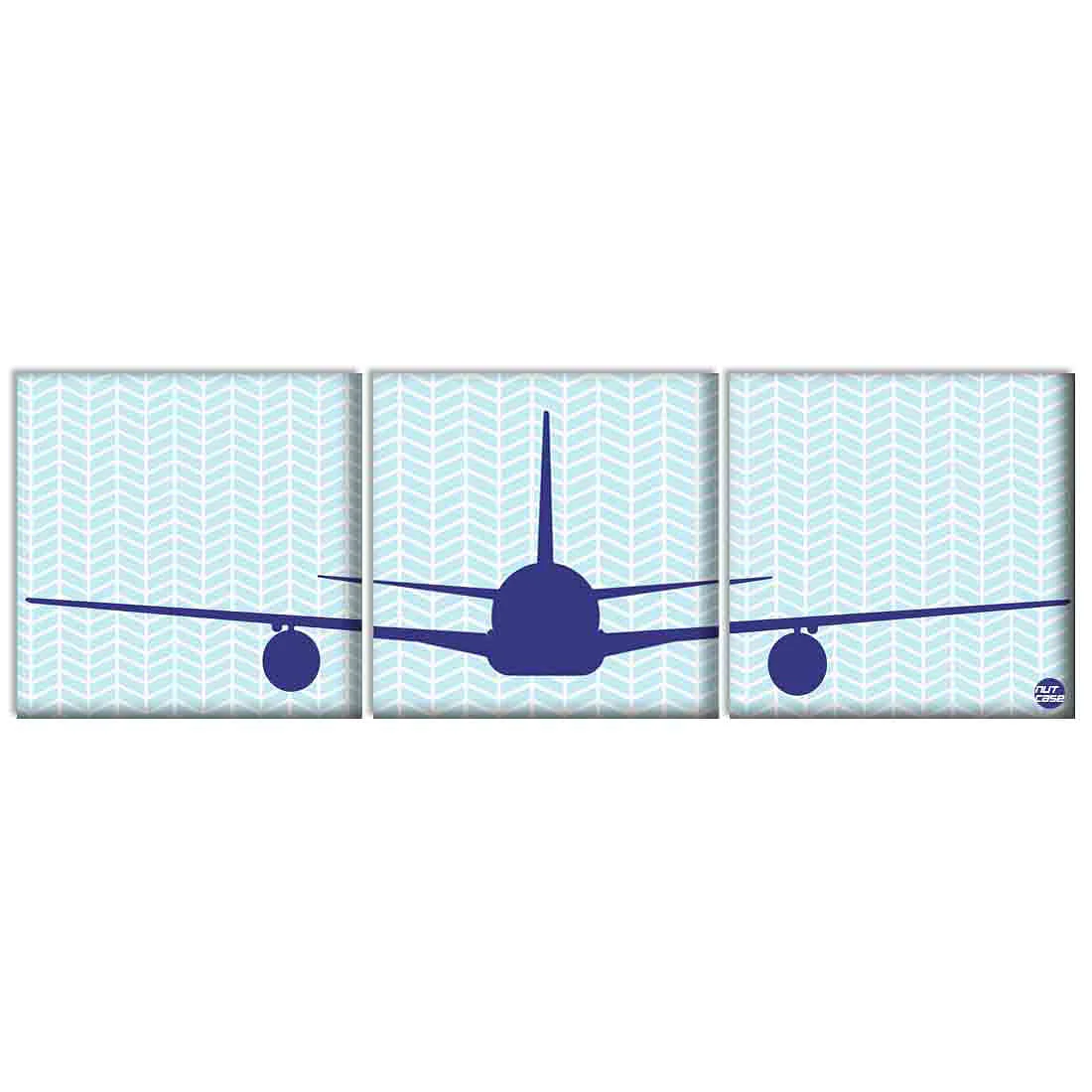 Wall Art Decor Hanging Panels Set Of 3 -Jet Plane - Image 2