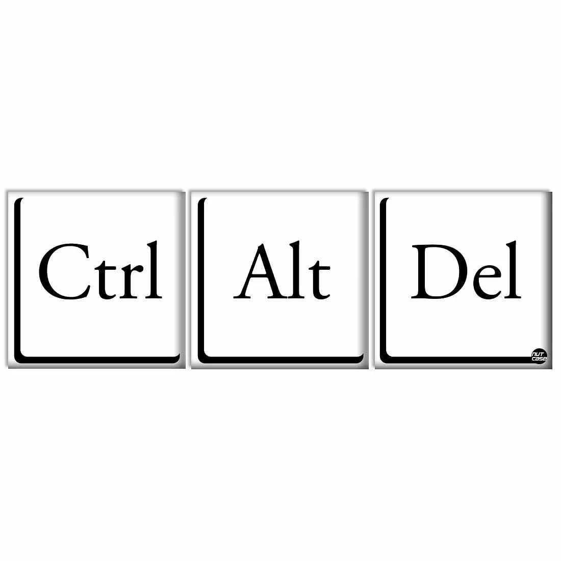 Wall Art Decor Hanging Panels Set Of 3 -Ctrl Alt Del