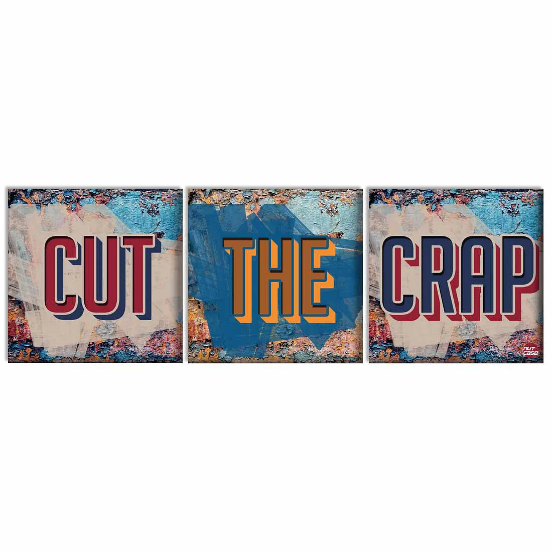 Wall Art Decor Hanging Panels Set Of 3 -Cut The Crap - Image 2