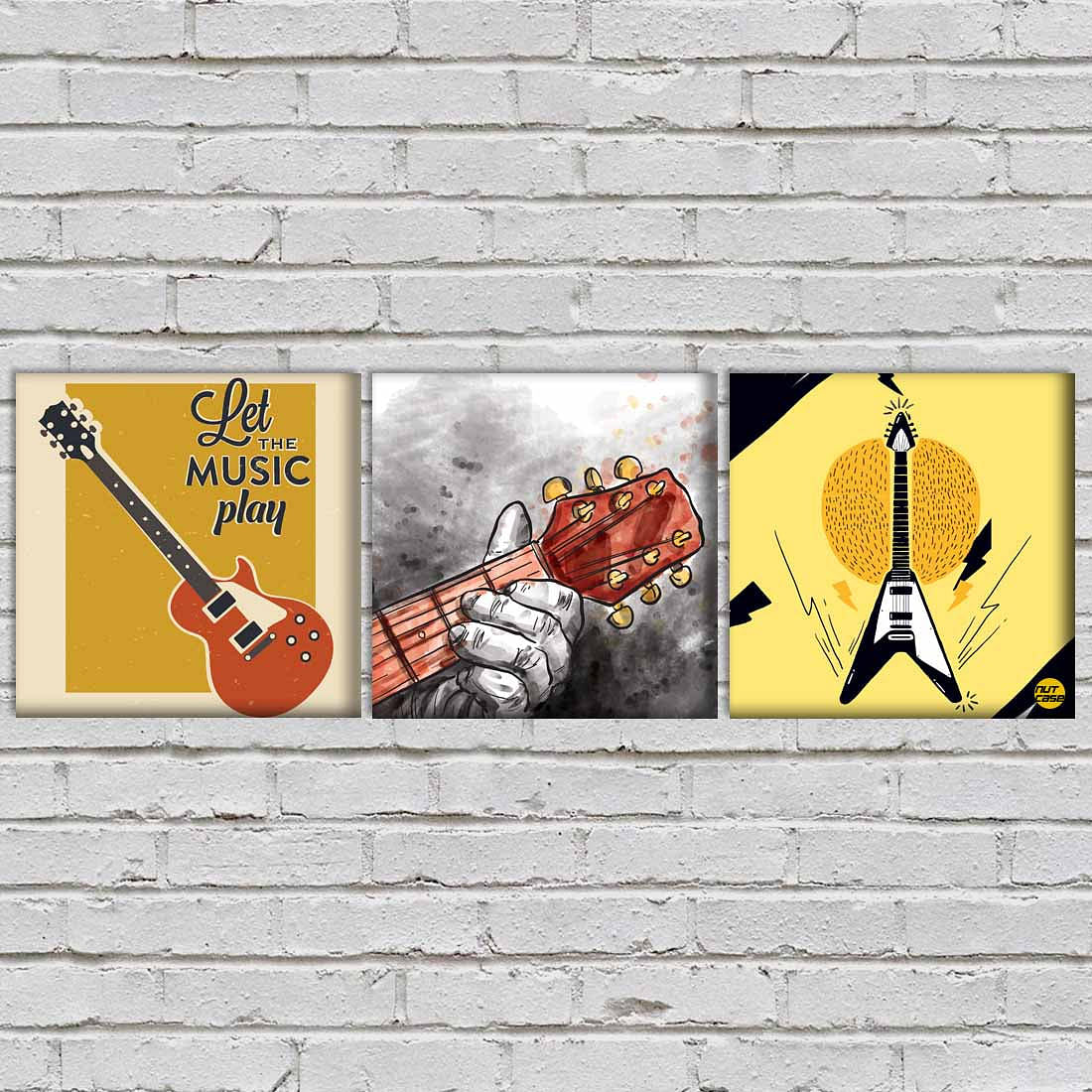 Wall Art Decor Hanging Panels Set Of 3 -Let The Music Play