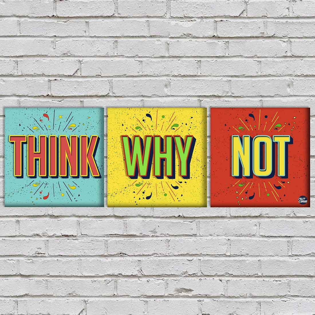 Wall Art Decor Hanging Panels Set Of 3 -Think Why Not - Image 2