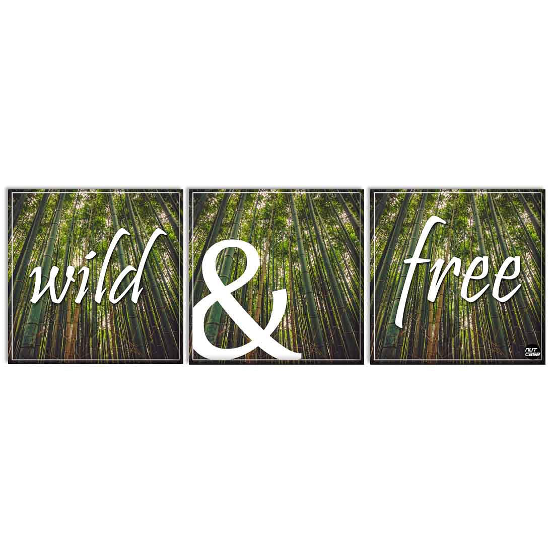 Wall Art Decor Hanging Panels Set Of 3 -Wild & Free