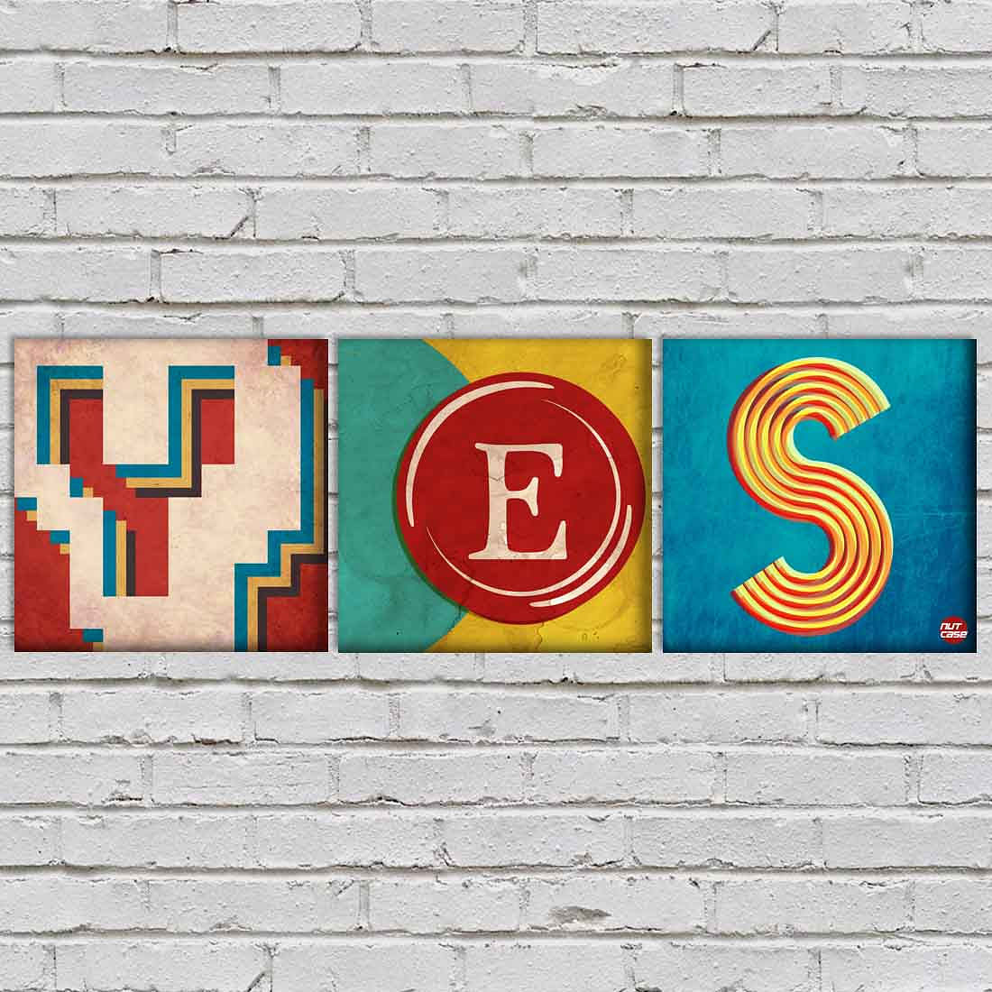 Wall Art Decor Hanging Panels Set Of 3 -YES