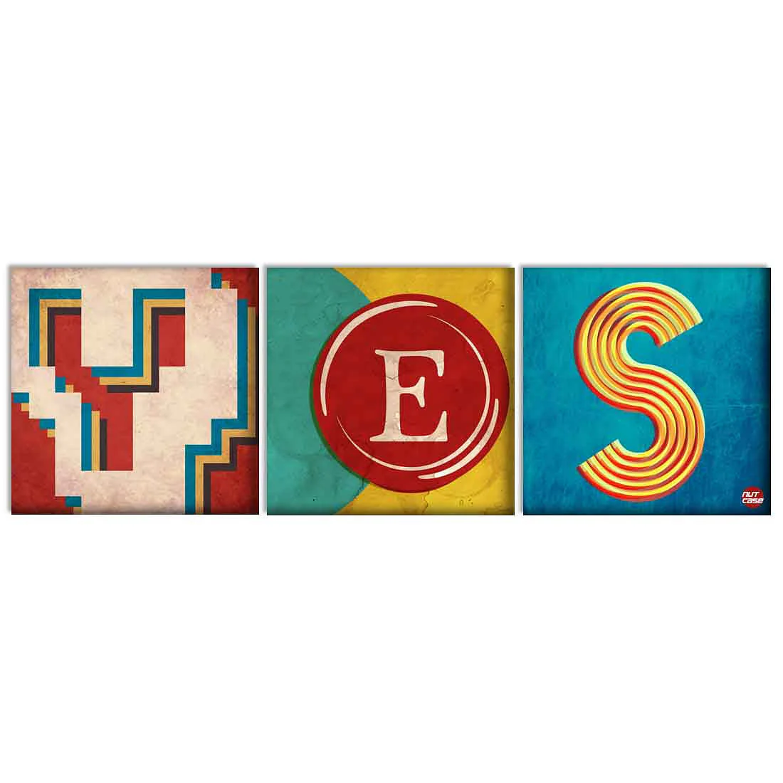 Wall Art Decor Hanging Panels Set Of 3 -YES - Image 2