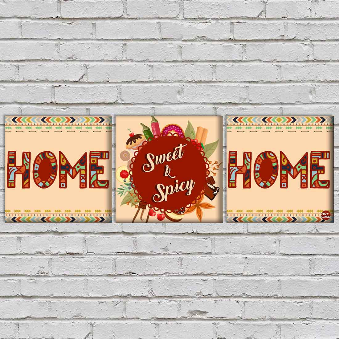 Wall Art Decor Hanging Panels Set Of 3 -Home Sweet And Spicy Home - Image 2