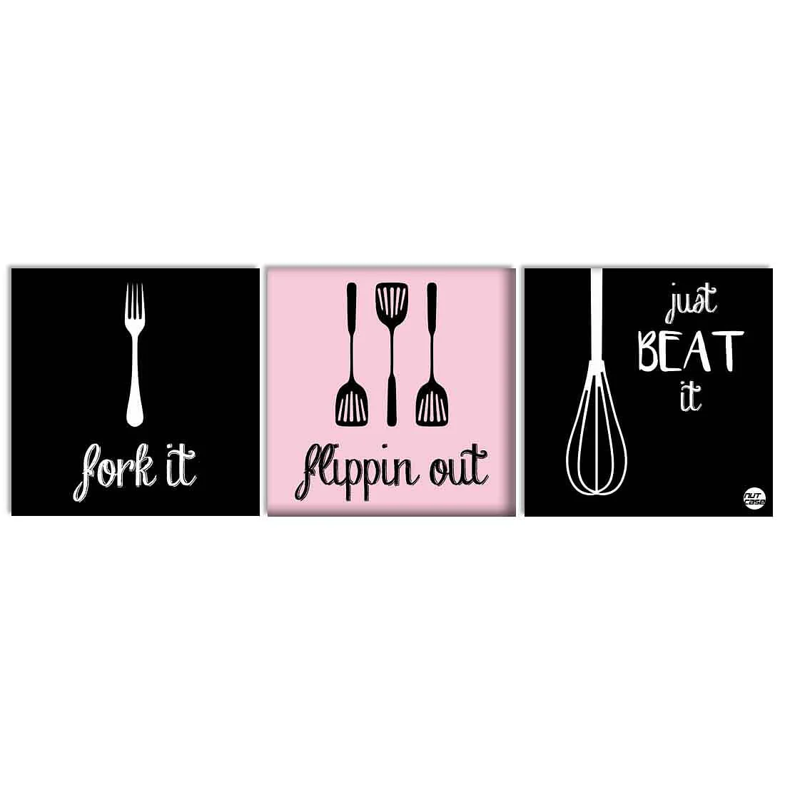 Wall Art Decor Hanging Panels Set Of 3 -Fork It - Image 2