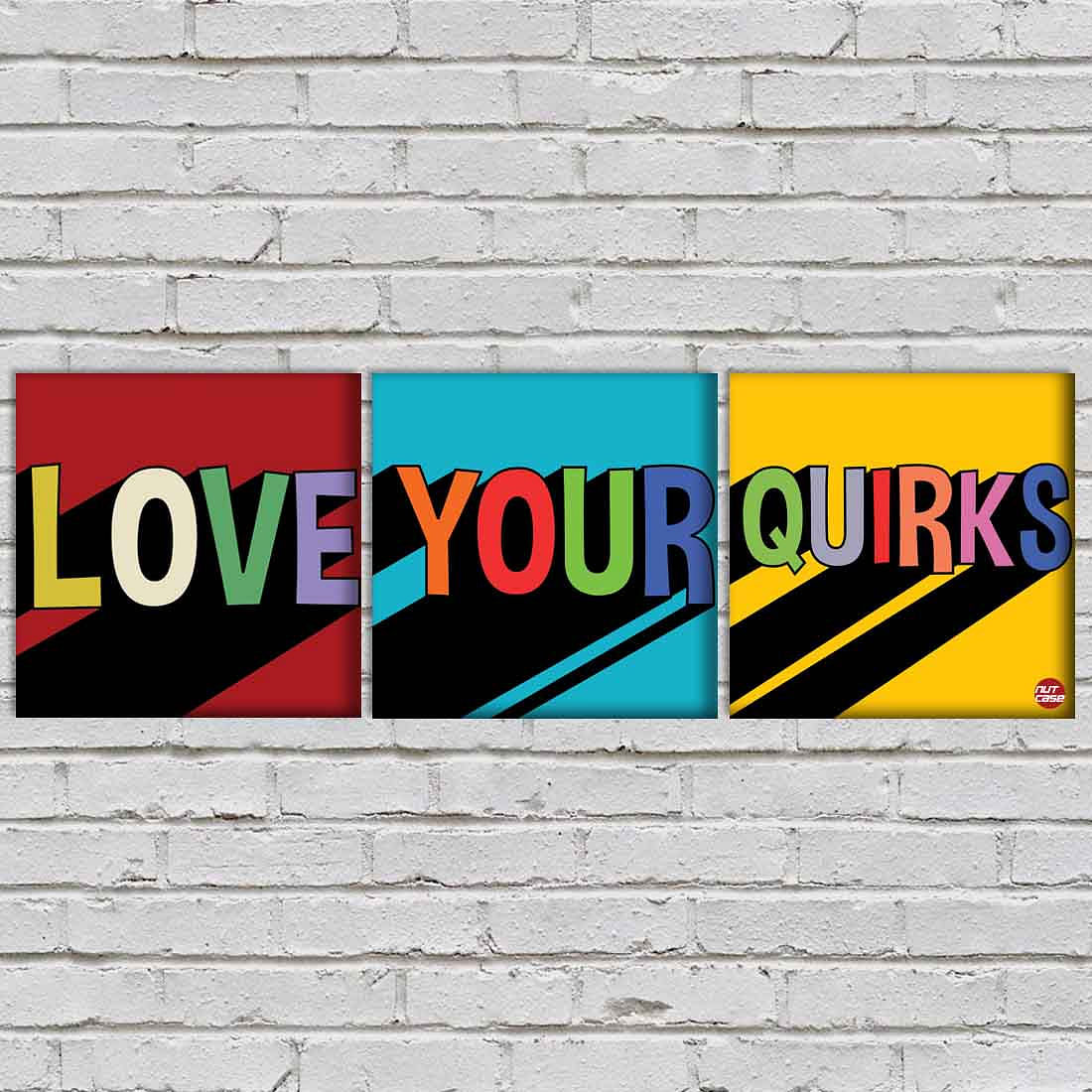 Wall Art Decor Hanging Panels Set Of 3 -Love Your Quirks - Image 2