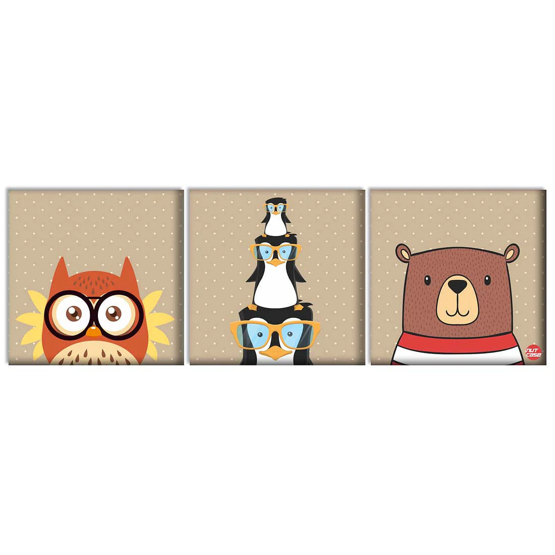 Wall Art Decor Hanging Panels Set Of 3 -Cute Owls - Image 2