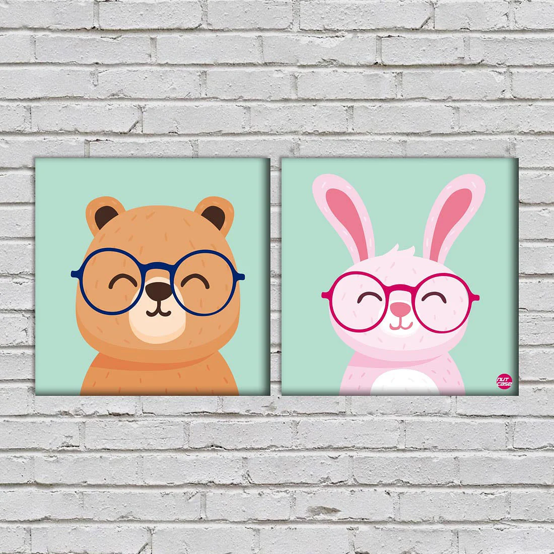 Wall Art Decor Panels Set Of 2 - Funny Beer And Rabit - Image 2