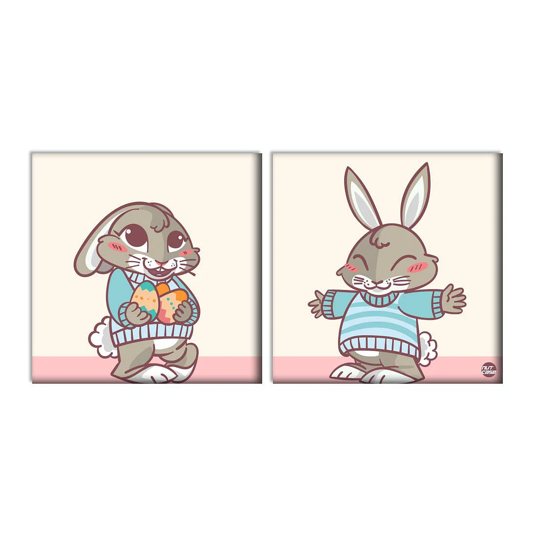 Wall Art Decor Panels Set Of 2 - Baby Rabit - Image 2