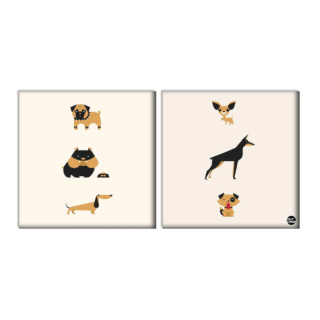 Wall Art Decor Panels Set Of 2 - Small Dogs - Image 2