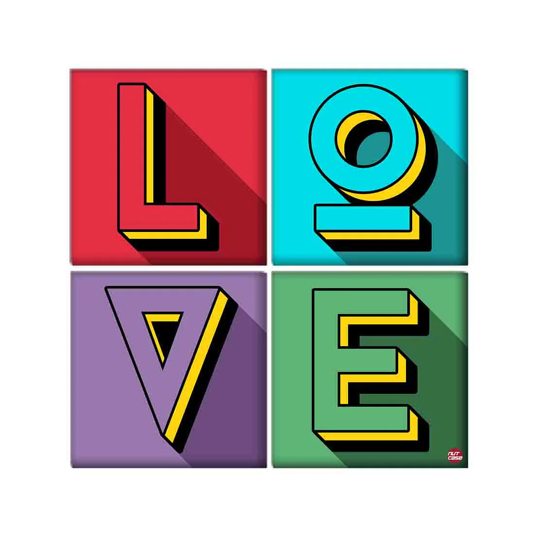 Wall Art Decor For Home Set Of 4 -LOVE