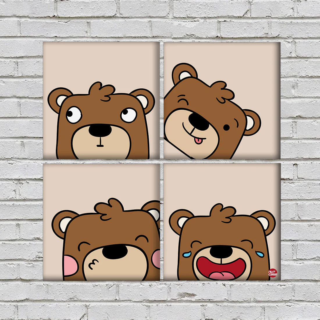 Wall Art Decor For Home Set Of 4 -Beer Face