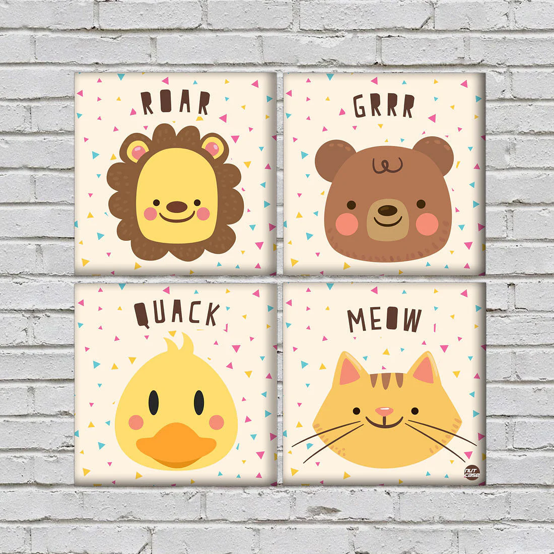 Bear Nursery Wall Decor Set Of 4 -Baby Beer Face