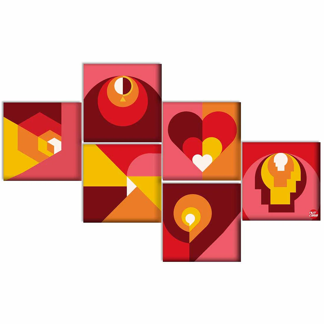 Designer Wall Art Home Decor -Set Of 6 - Hearts
