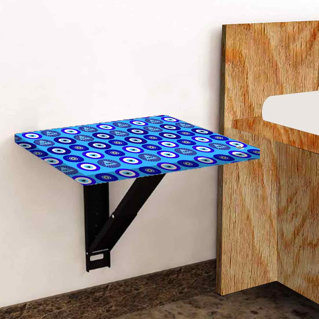 Fold Down Wall Fixed Bedside Table With Desk - Evil Eye Protector - Image 18