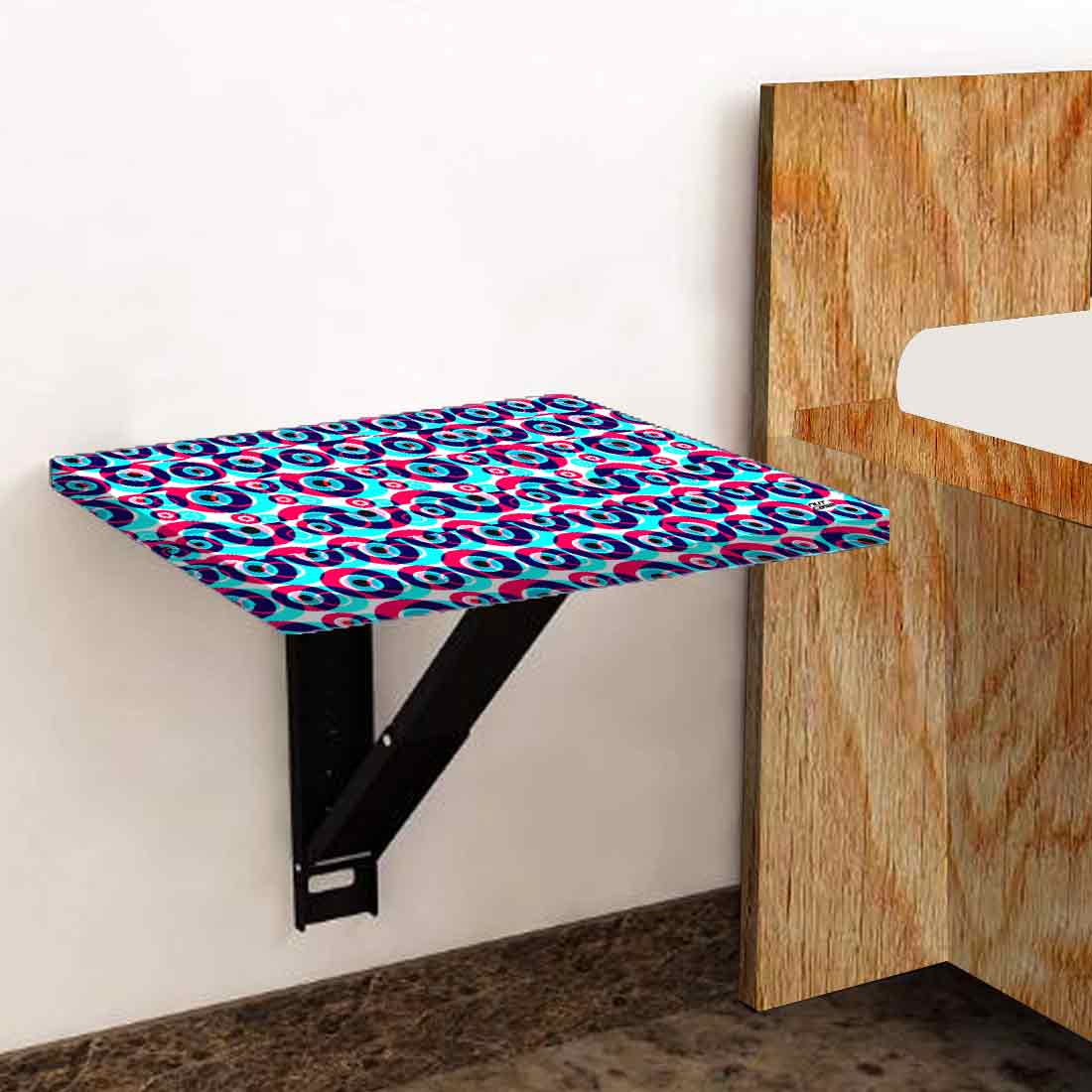 Fold Down Wall Fixed Bedside Table With Desk - Evil Eye Protector - Image 2