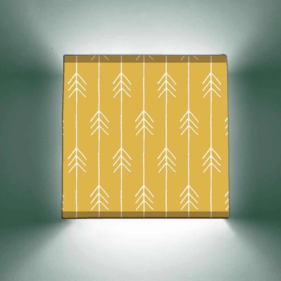 Yellow Square Wall Lamp Light - Arrow