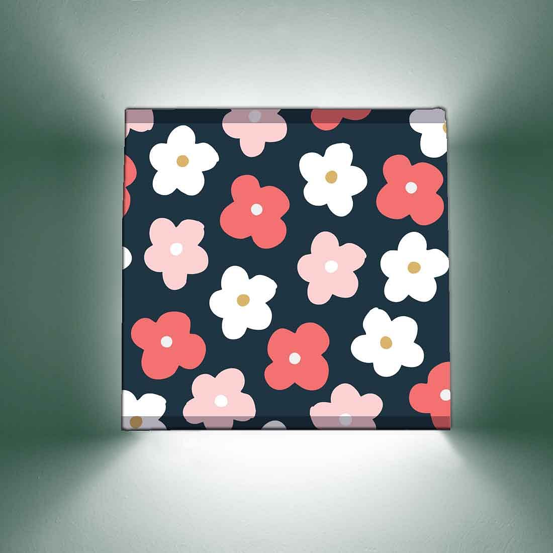 Girly Designer Wall Lamp - Red & White Flower