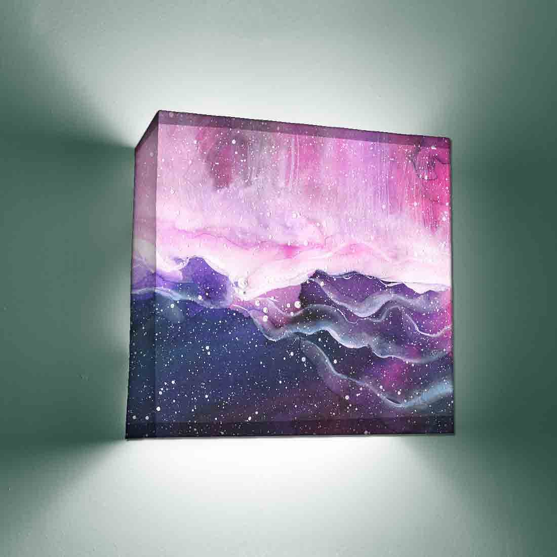 Pink Square Wall Lamp - Mountain Watercolor - Image 2