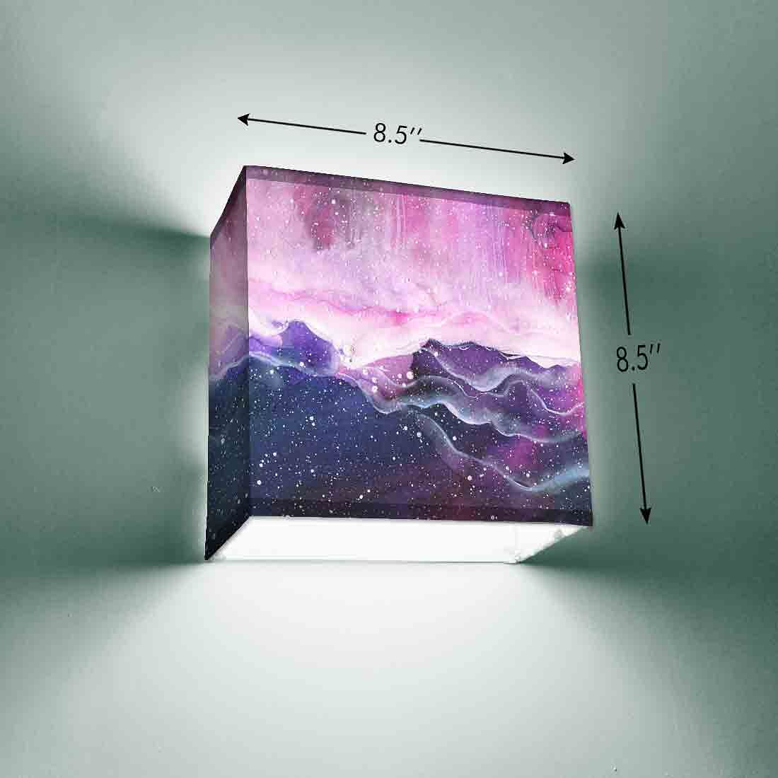 Pink Square Wall Lamp - Mountain Watercolor - Image 3