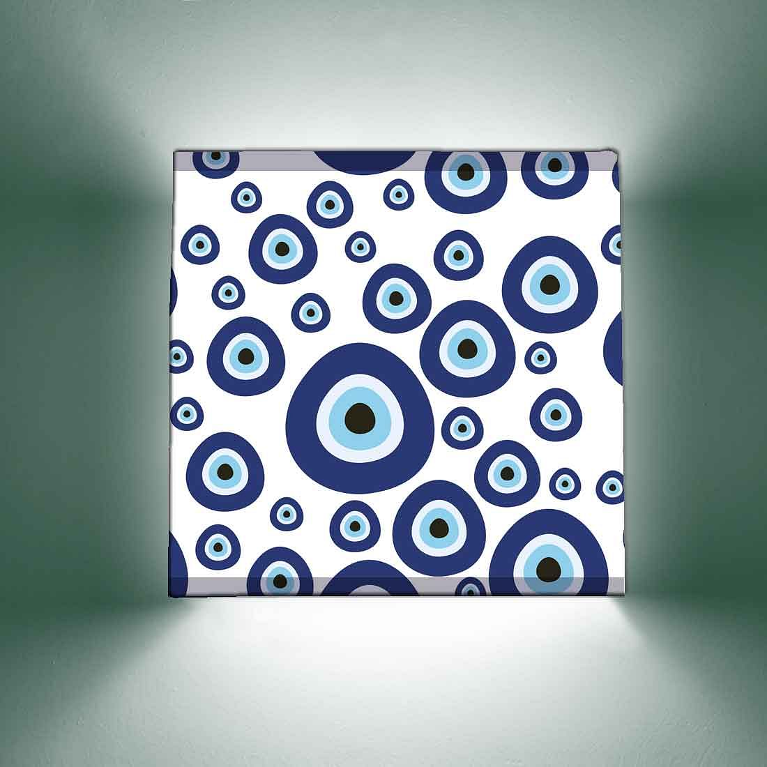 New White Wall Lamp - Blue Circle