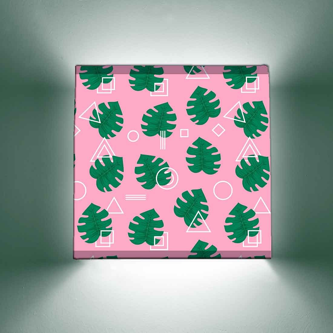 New Bedside Square Wall Lamp - Green Leaves
