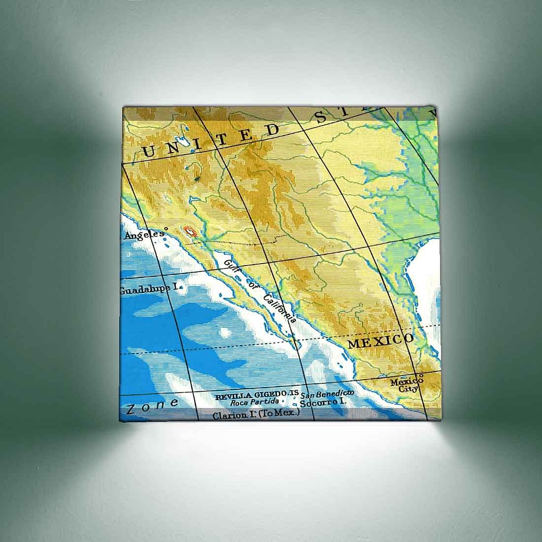 Latest Square Wall Lamp Light - Atlas Map