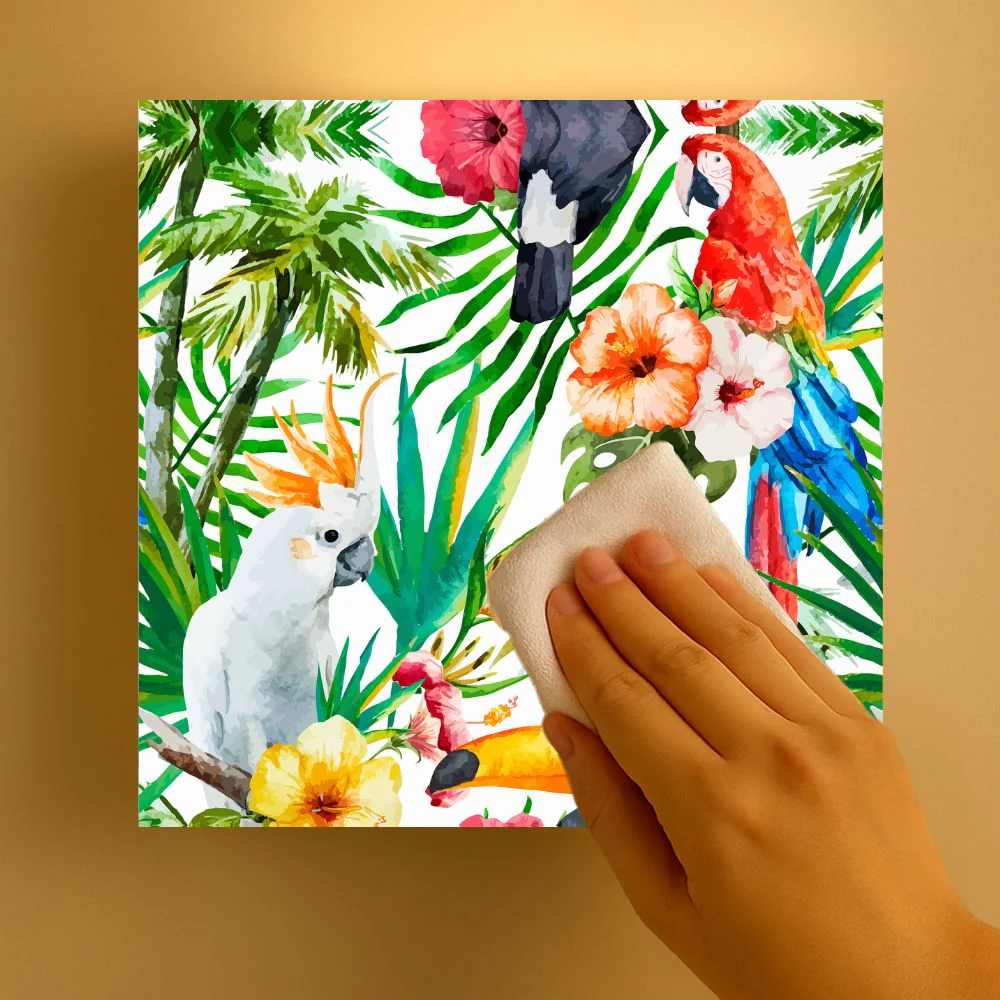 Kids Room Wall Lamp - White & Red Parrot - Image 4